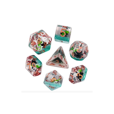 Dé Set de 7 Dés - Résine Gamme Insert Panda