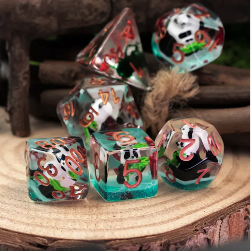 Dé Set de 7 Dés - Résine Gamme Insert Panda