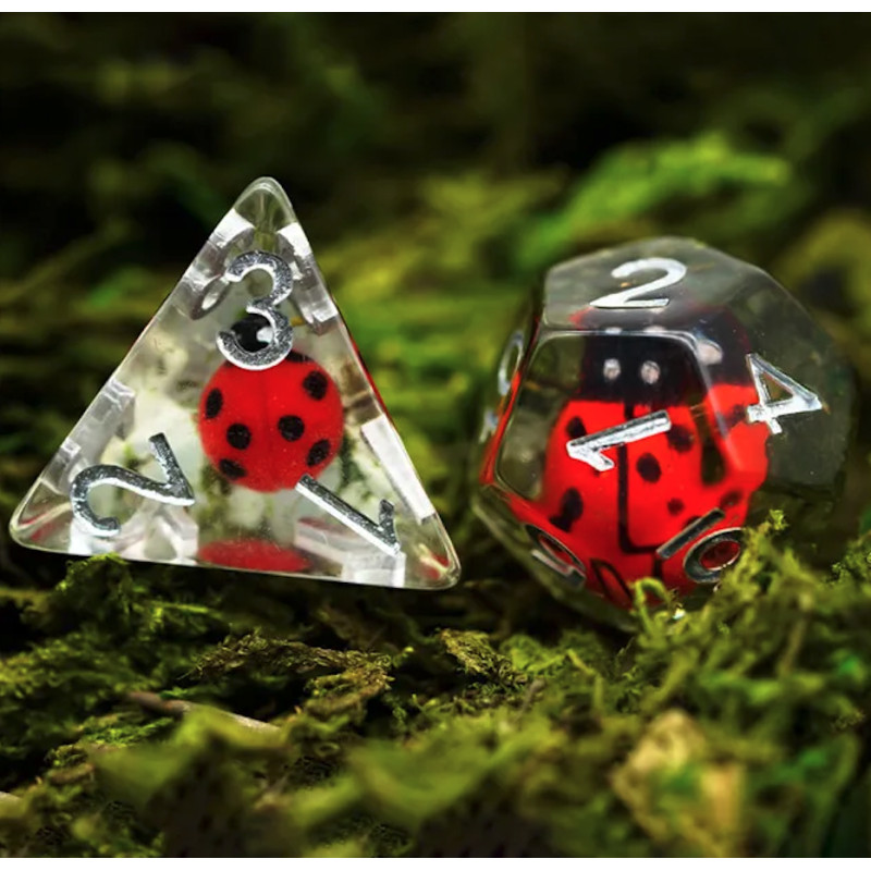 Dé Set de 7 Dés - Résine Gamme Insert Coccinelle