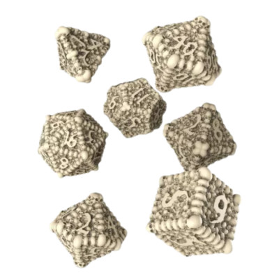 Dé Set de 7 Dés - Macabre Beige