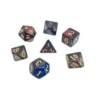 Dé Set de 7 Dés Originaux - Fusion Rouge et Bleu