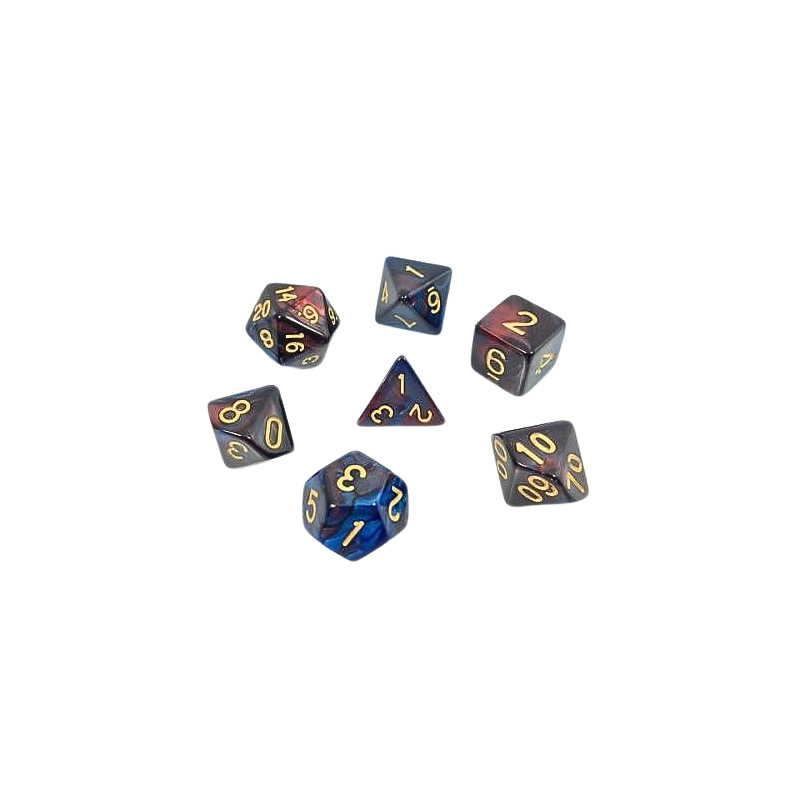 Dé Set de 7 Dés Originaux - Fusion Rouge et Bleu
