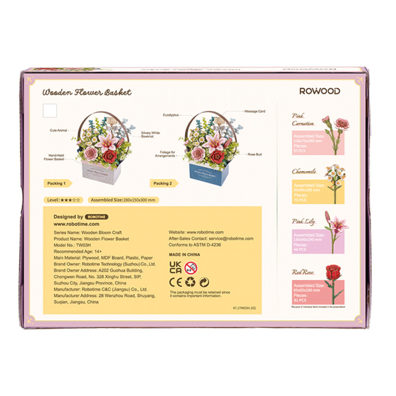 Fleur - Panier de Fleurs (Wooden Flower Basket)