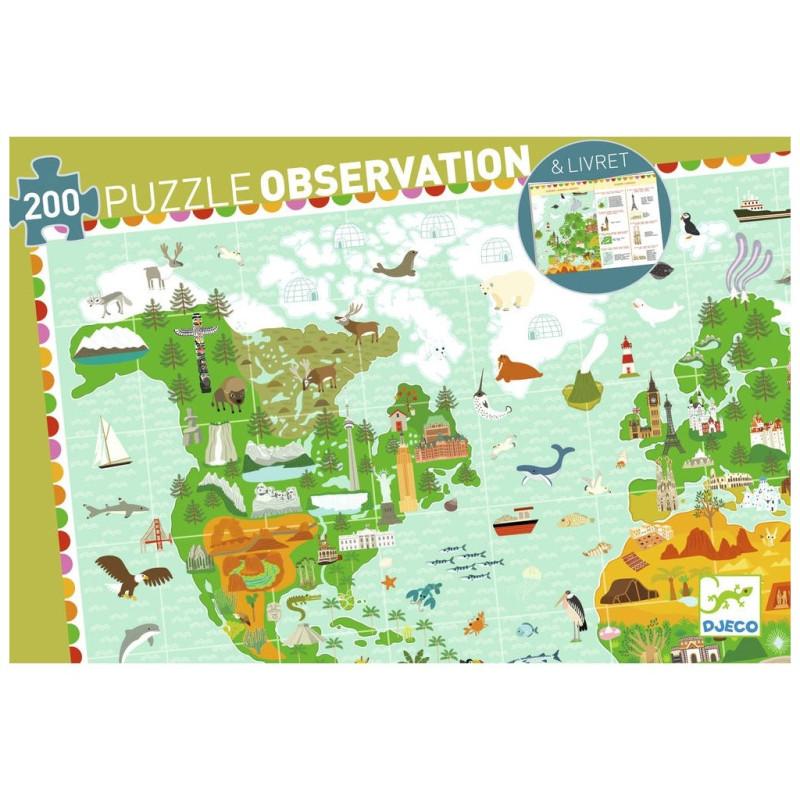 Puzzle Observation - Tour du Monde 200 pièces