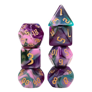 Dé Set de 7 Dés Originaux - Elfes de la Nuit