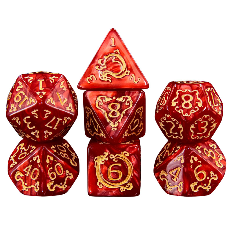 Dé Set de 7 Dés Originaux - Auspicious Clouds Red