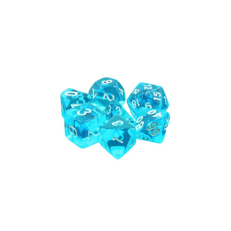 Dé Set de 7 Dés Originaux - Gemmes Azur