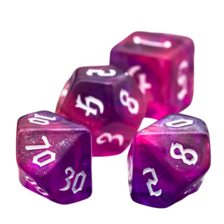 De Set de 7 Dés Originaux - Rose Paillettes