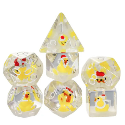 De Set de 7 Dés - Résine Gamme Insert Canard Noël