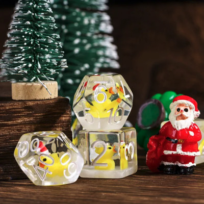De Set de 7 Dés - Résine Gamme Insert Canard Noël