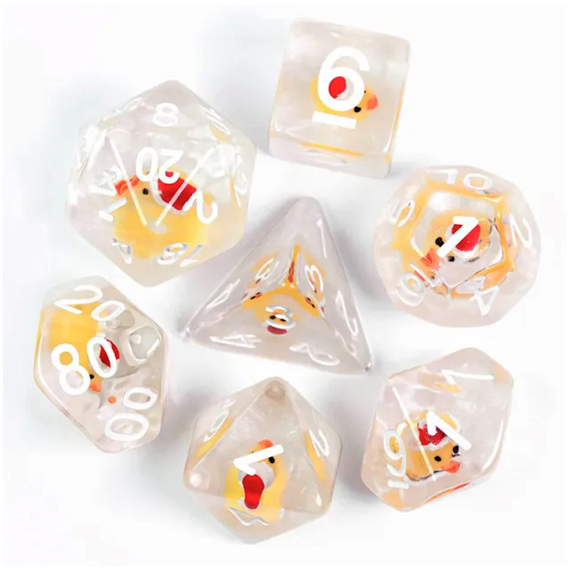 De Set de 7 Dés - Résine Gamme Insert Canard Noël