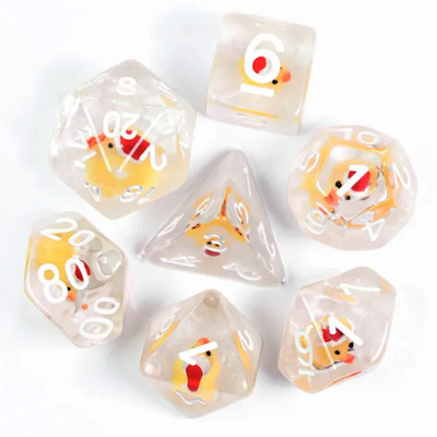 De Set de 7 Dés - Résine Gamme Insert Canard Noël