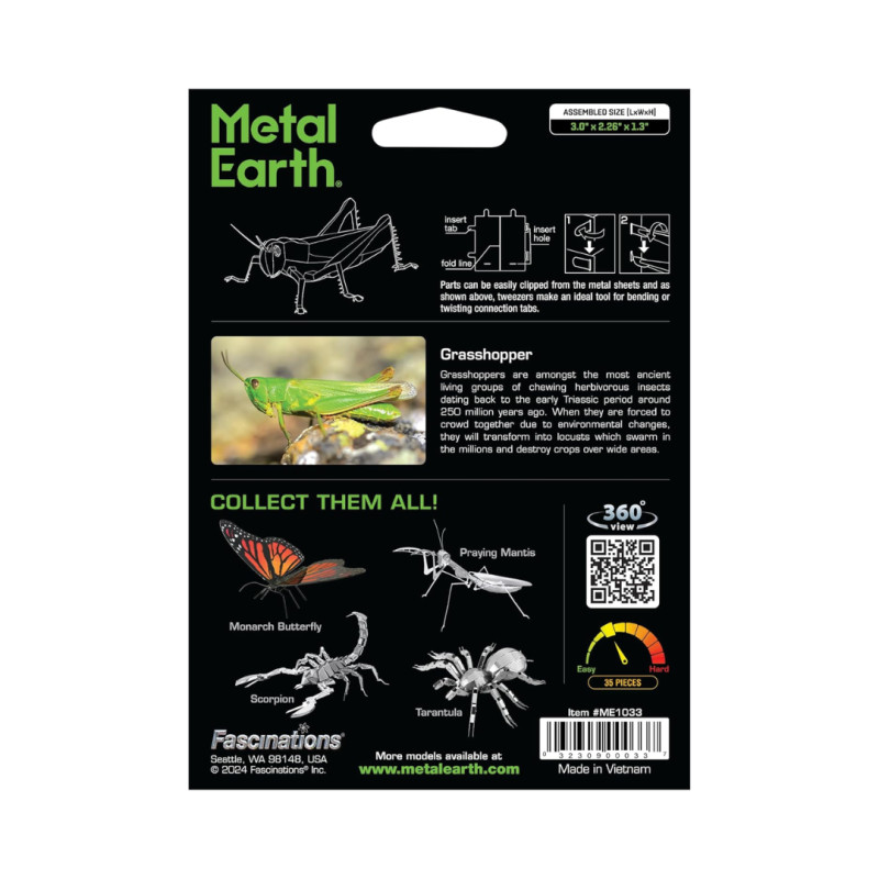 Metal Earth Sauterelle (Grasshopper)