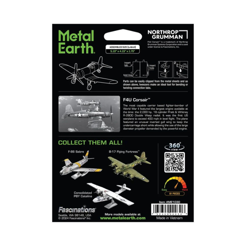 Metal Earth F4U Corsair Coloré - Northrop Grumman