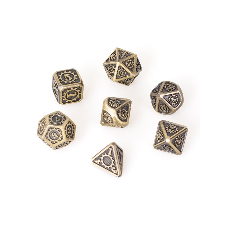 De Set de 7 Dés Métal - Gear Gold