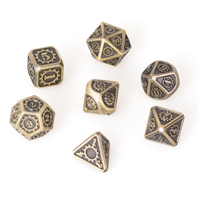 De Set de 7 Dés Métal - Gear Gold
