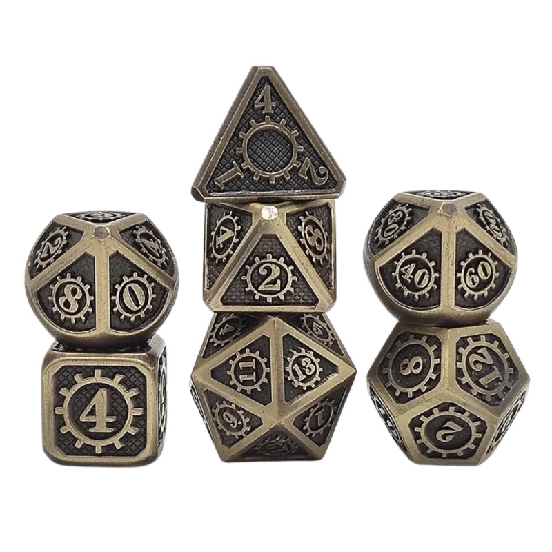 De Set de 7 Dés Métal - Gear Gold