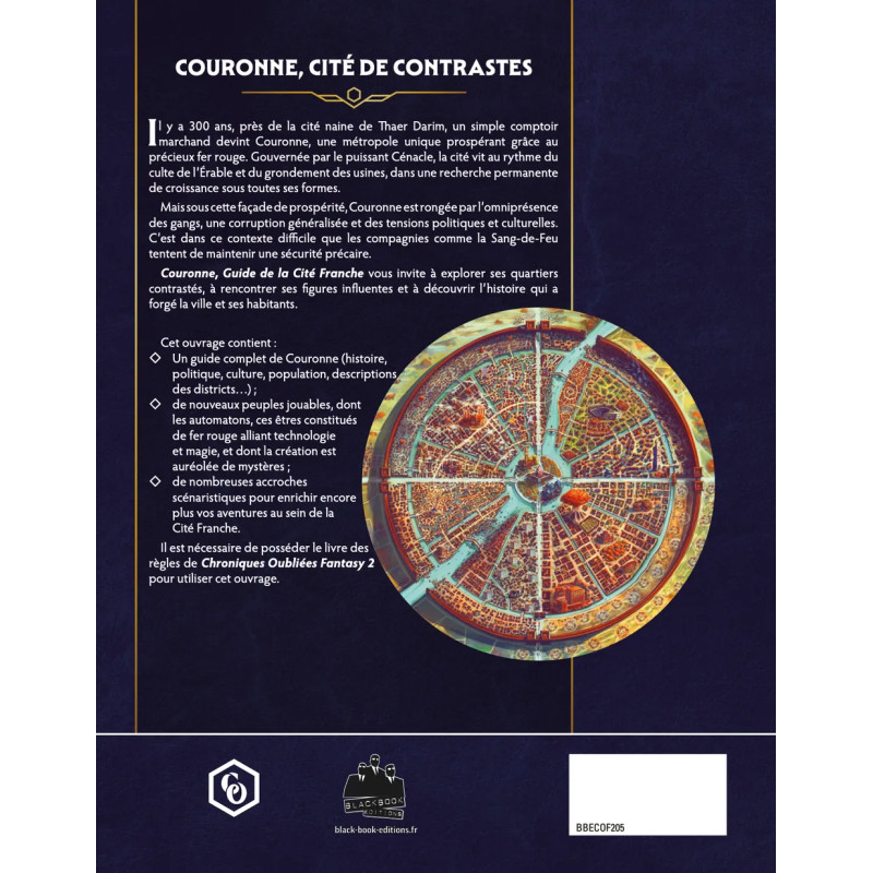 Chroniques Oubliées Fantasy 2e - Couronne, guide de la cité franche
