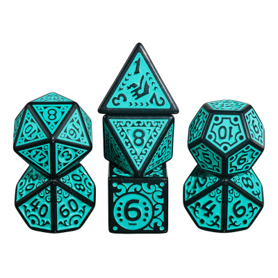Dé Set de 7 Dés Originaux - Magic Flame Teal