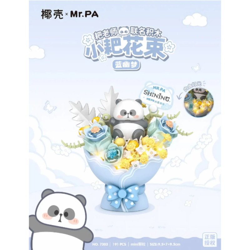 Mini Block - Bouquet Mr Panda Bleu (7303)
