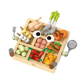 Mini Block - Magnet Ingrédients pour Fondue (Hot pot Ingredients Food 8873)