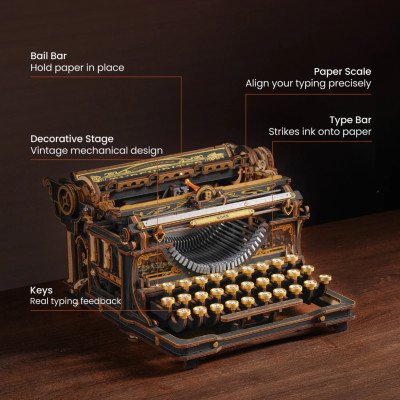 ROKR Machine à Ecrire (Mechanical Typewriter)
