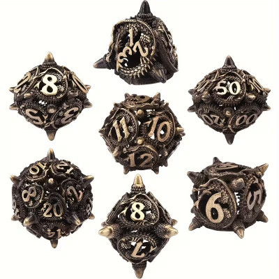De Set de 7 Dés Métal - Dragon Mine - Bronze
