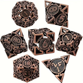 Dé Set de 7 Dés Métal Creux - Forge Bronze