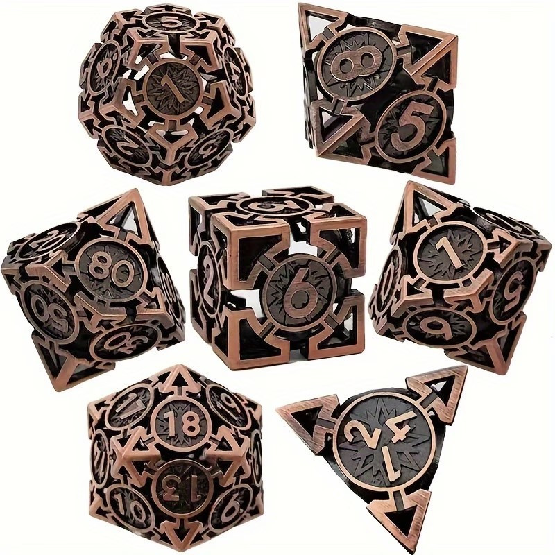 Dé Set de 7 Dés Métal Creux - Forge Bronze