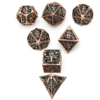 Dé Set de 7 Dés Métal Creux - Cthulhu Cuivre