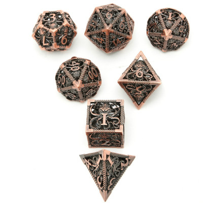Dé Set de 7 Dés Métal Creux - Cthulhu Cuivre