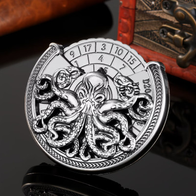 Dé Métal Spinner Cthulhu Argent