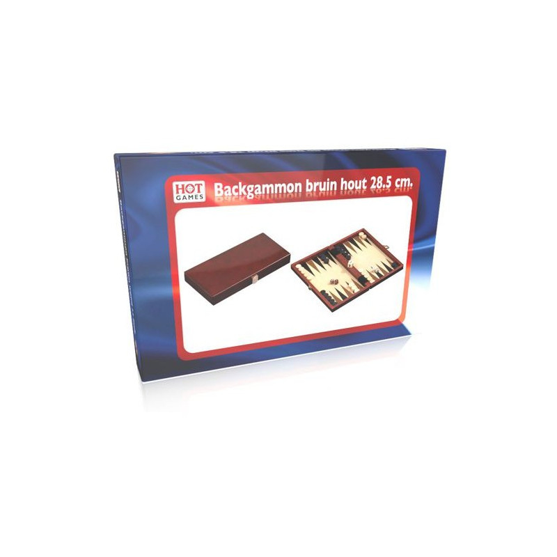 Backgammon en Bois Brun 28x15cm Hot Games