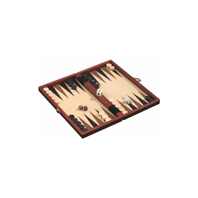 Backgammon en Bois Brun 28x15cm Hot Games