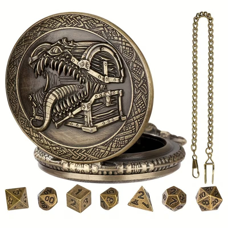De Set 7 Dés Mini Métal et Gousset Mimic
