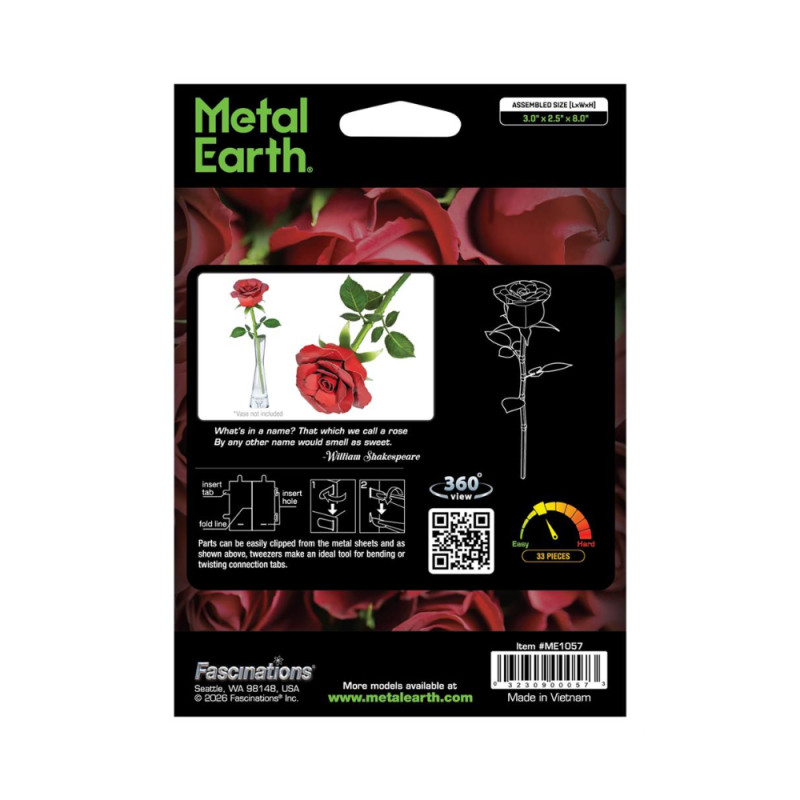 Metal Earth Rose Rouge