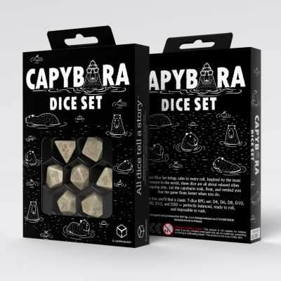 De Set de 7 Dés Originaux - Capybara - Sleepie