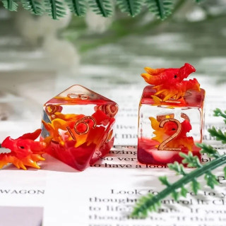 Dé Set de 7 Dés - Résine Gamme Insert Tête de dragon