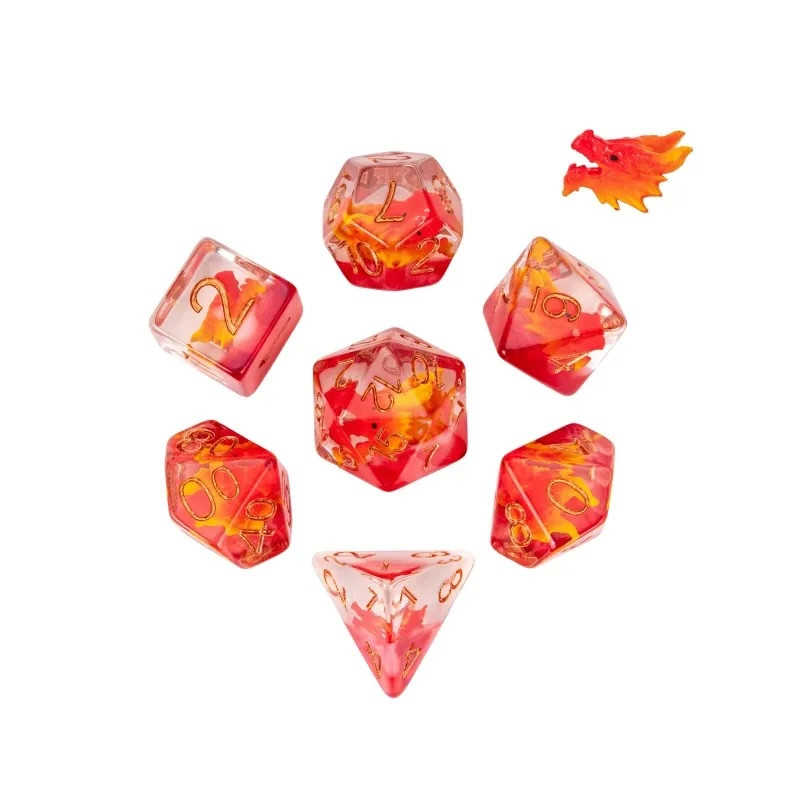 Dé Set de 7 Dés - Résine Gamme Insert Tête de dragon