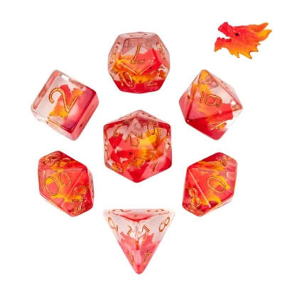 Dé Set de 7 Dés - Résine Gamme Insert Tête de dragon